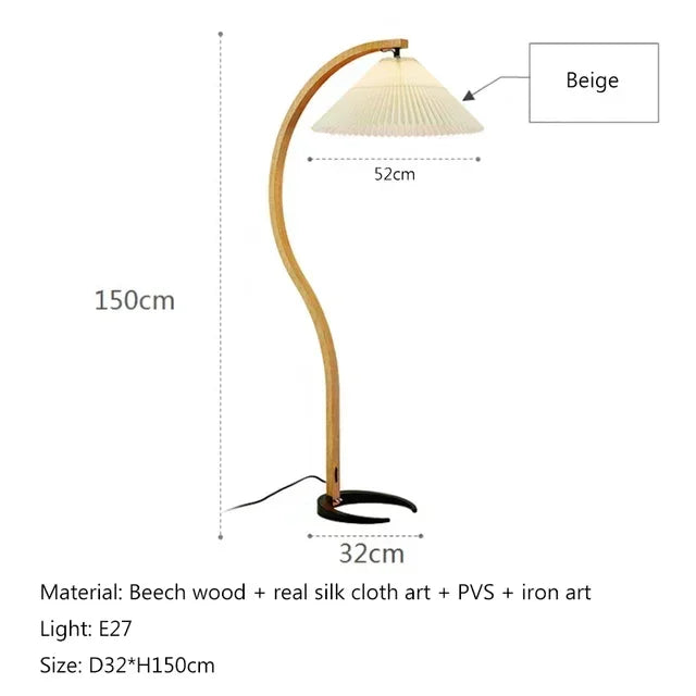 Lampe de lecture sur pied en bois