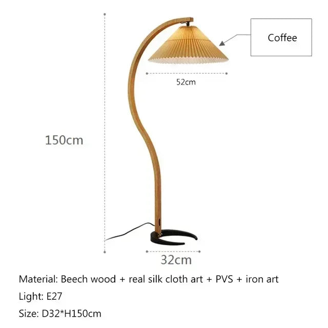 Lampe de lecture sur pied en bois