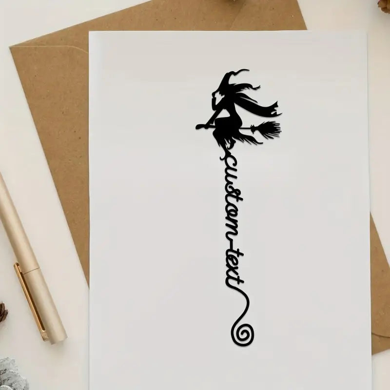 Marque-page à personnaliser | Sorcière au balais - Marque-page