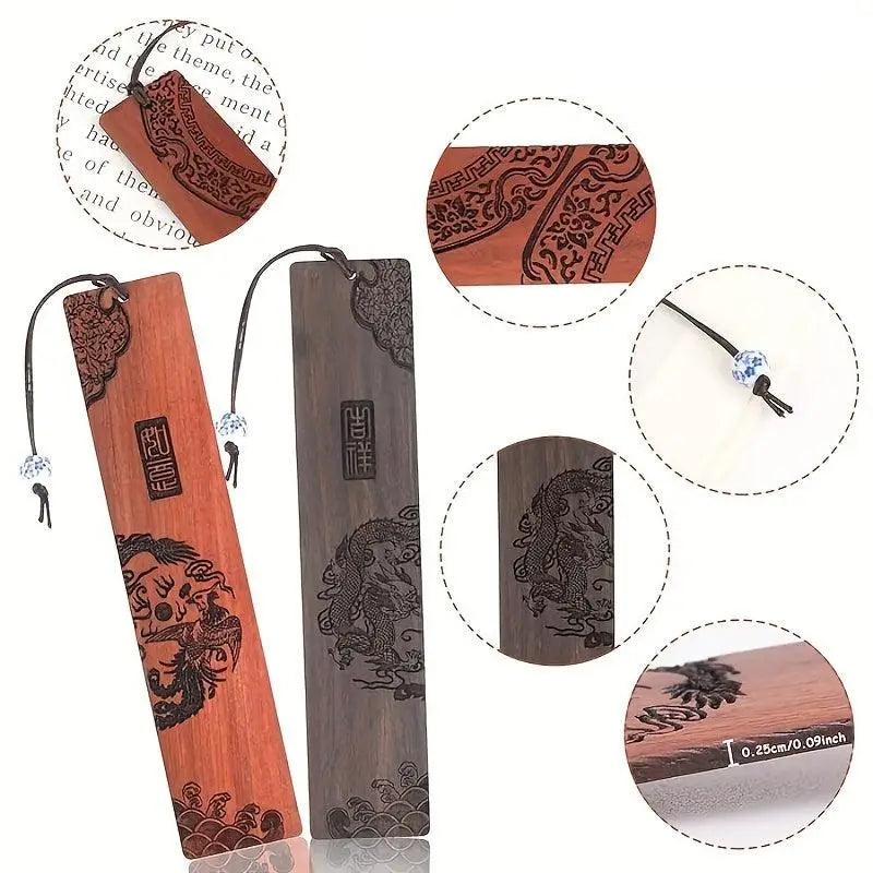 Marque page bois Phoenix Dragon - Marque Page