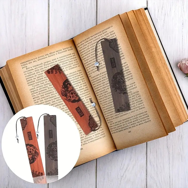 Marque page bois Phoenix Dragon - Marque Page