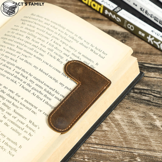Marque Page - Cuir Coin Vintage - coffee - Marque Page