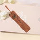 Marque-page cuir personnalisable gravure florale - Marque-page
