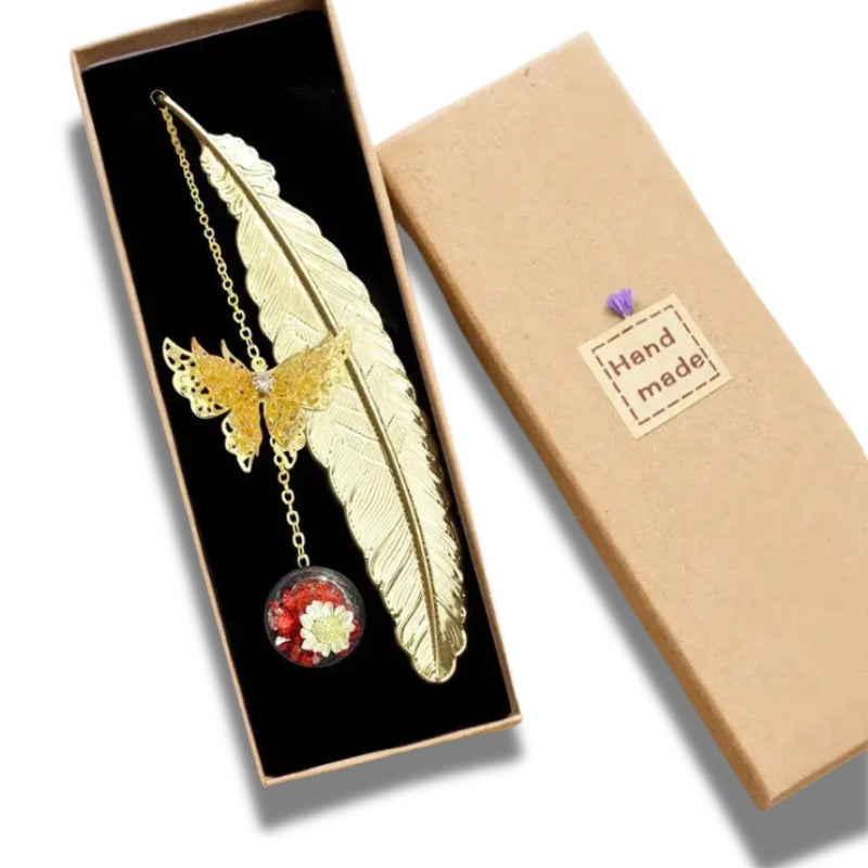 Marque page doré papillon