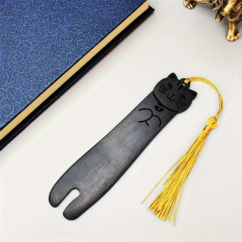 Marque Page en Bois Naturel Chat - Marque Page