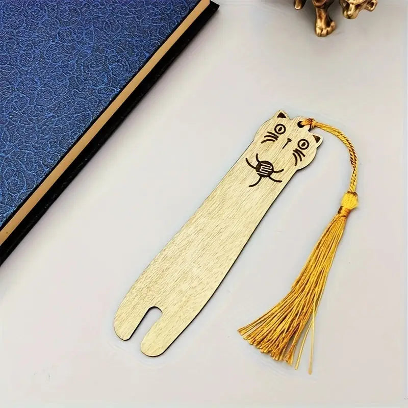 Marque Page en Bois Naturel Chat - Marque Page