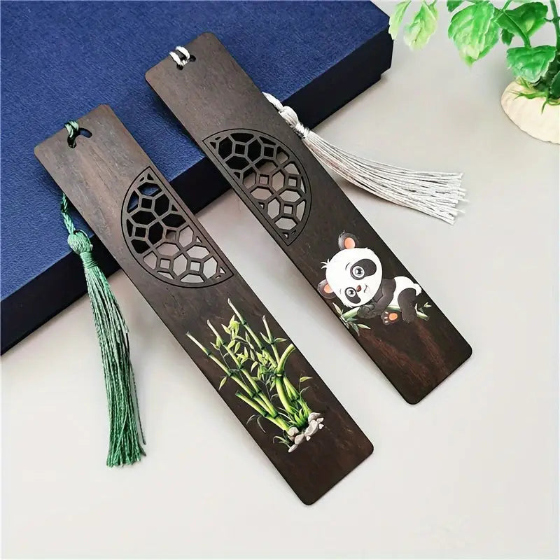 Marque page en bois Panda - Marque Page