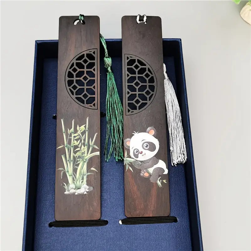 Marque page en bois Panda - Marque Page