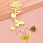 marque page doré pour femme en forme de rose doré