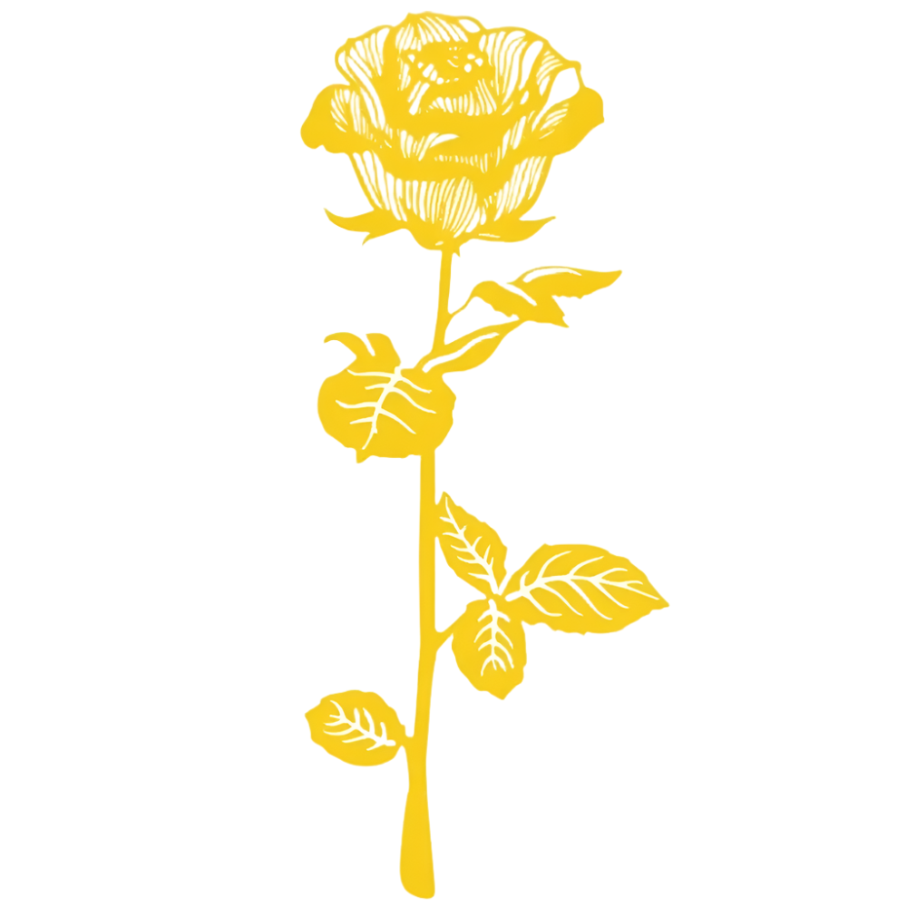 Rose marque page doré