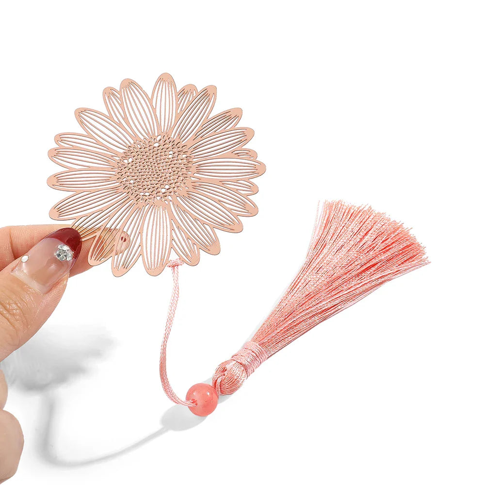 Marque page luxe floral rose avec coffret