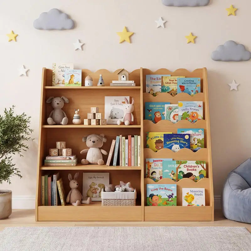 Bibliothèque enfant avec étagères ouvertes