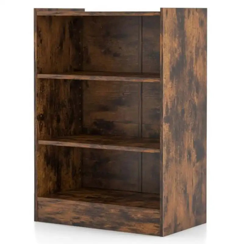 Petite étagère à livres en bois brun rustique