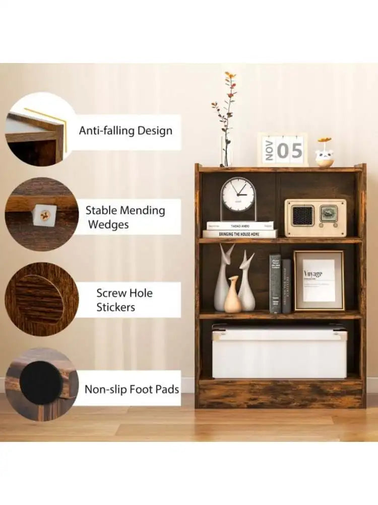 Détail de la petite étagère à livres en bois