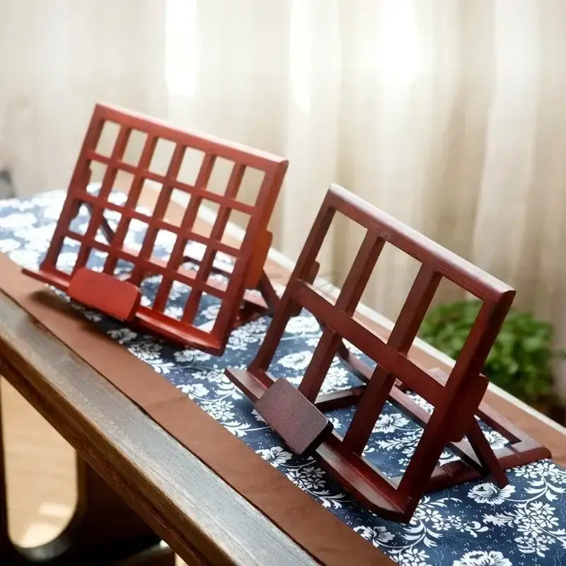 GYYFQH Porte Livre Bois,Porte Livre Bois Avec Tasse,Porte Livre Bois Triangle,Support Livre Bois,Support Livre Triangle(Two Sets