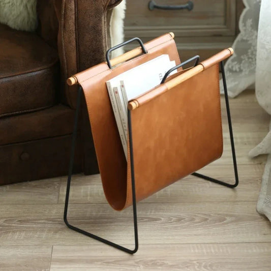 Porte revue métal vintage marron