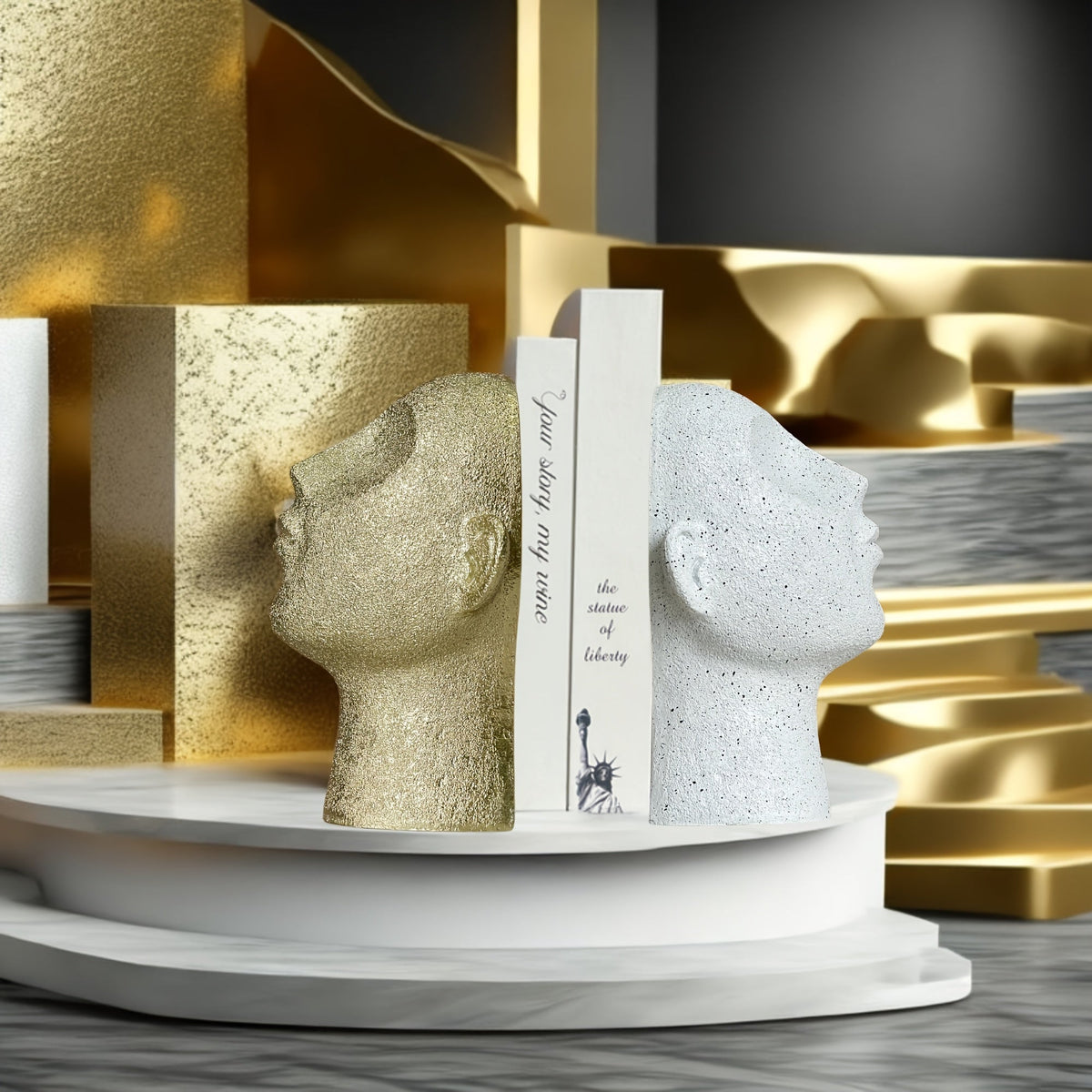 Serre-Livre -Tête figurine design - Serre Livre