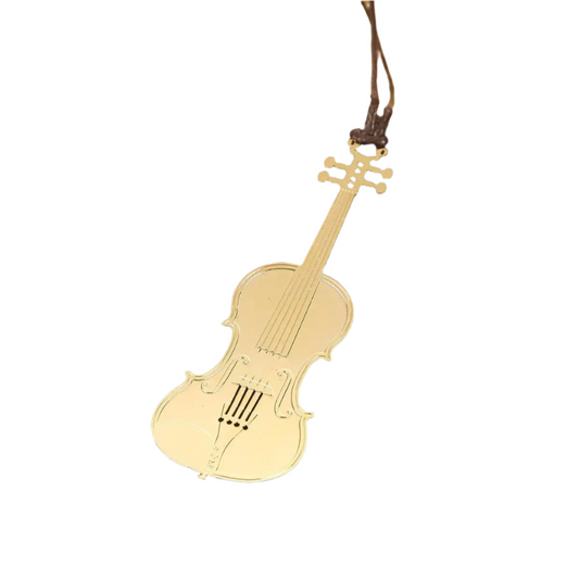 marque page en forme de violon doré