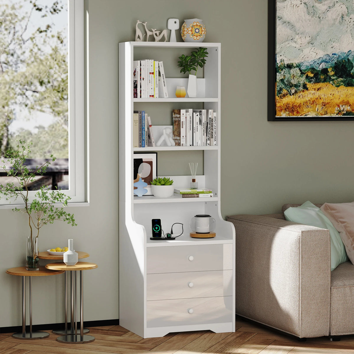 Niches de rangement pour livres de la table de chevet